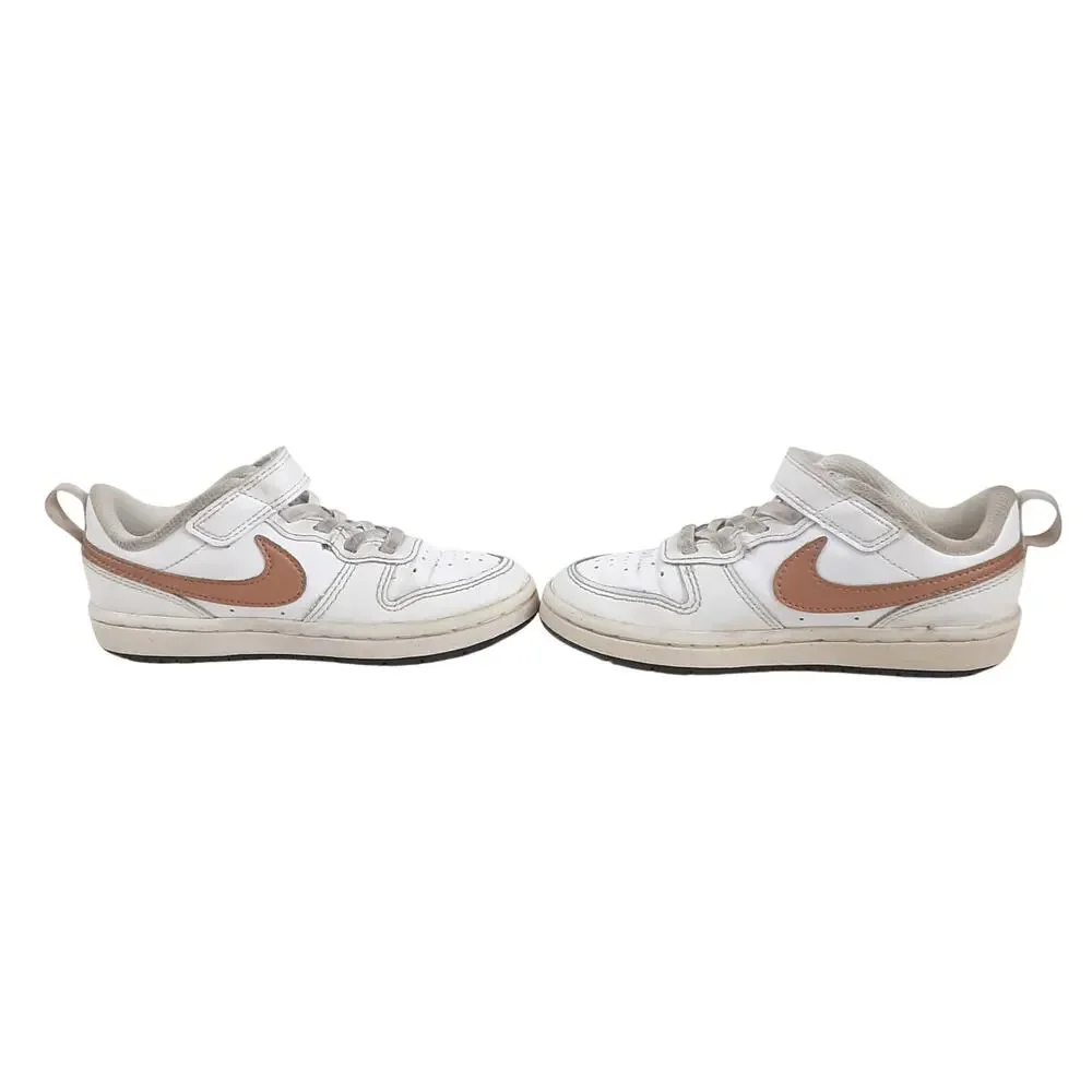Nike Court Borough 2 Low Top Sneakers Gold White Basketball Shoe Girls 11